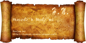 Huszák Noémi névjegykártya